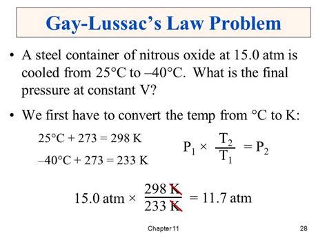 Example Problems Gay Lussac S Law