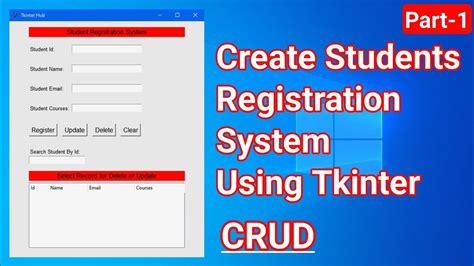 Create Students Registration Using Tkinter Python Students