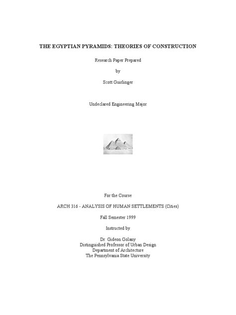 The Egyptian Pyramids Theories of Construction | PDF | Egyptian ...