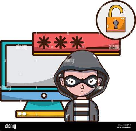 Cybersecurity Threat Cartoon Stock Vector Image And Art Alamy