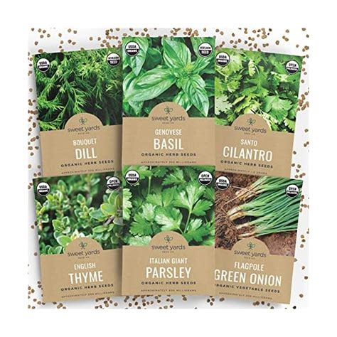 Organic Herb Seeds Variety Pack Non Gmo Usda Certified Organic Open