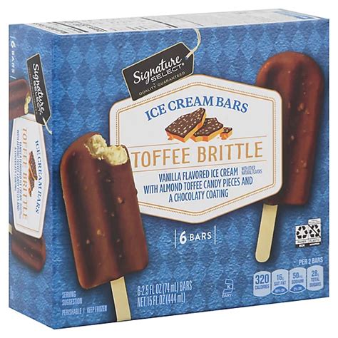 Signature Select Ice Cream Bars Toffee Brittle 6 25 Fl Oz Albertsons