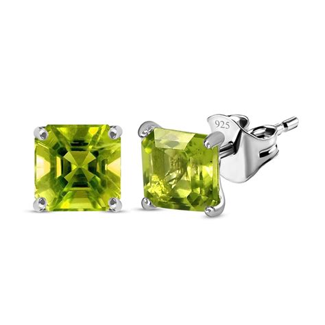 Nat Rliche Peridot Ohrringe Silber Platiniert Ca Ct Shoplc