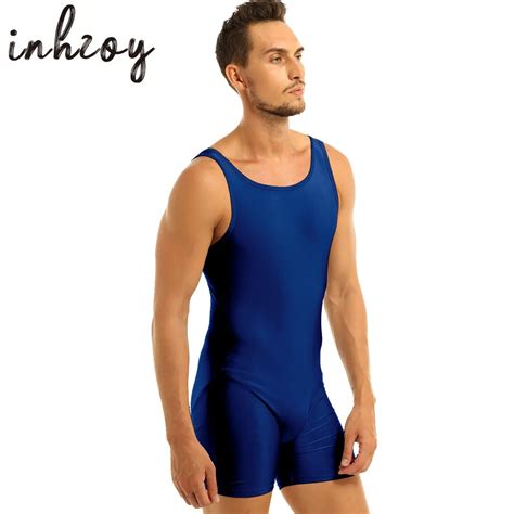 Mens Body Short Underwear Sleeveless Stretchy One Piece Sport Gym