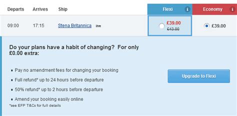 Stena Line Offer Code Free Upgrade To Flexi Fare On Uk Nl Channel