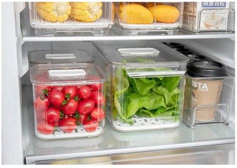 Fridge Food Storage Containers With Removable Drain Tray - Buy ...