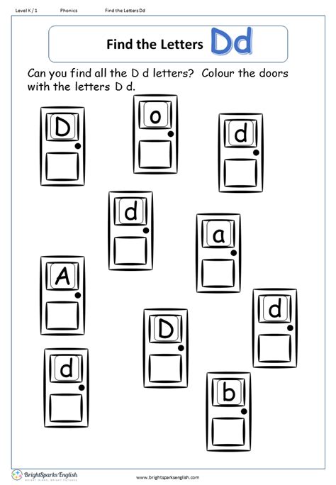 Find The Letter D Worksheet English Treasure Trove Worksheets Library