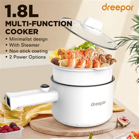 Dreepor Multifunctional Electric Cooker Cooking Pot Household Mini Rice