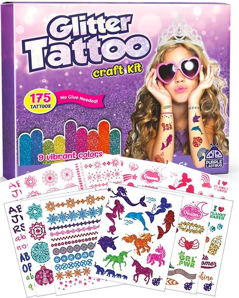 Buy Purple Ladybug Temporary Glitter Tattoo Kit No Mess Glitter