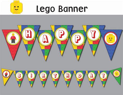 LEGO banner Printable all letters INSTANT DOWNLOAD