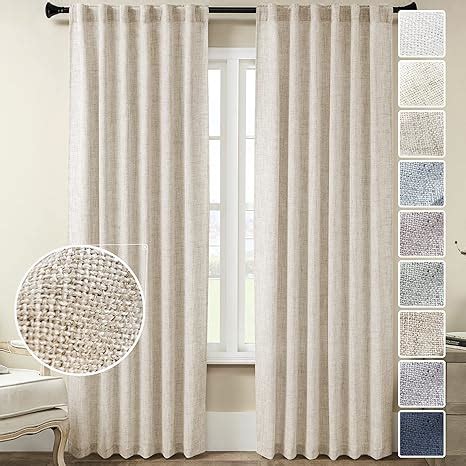 Amazon Meetbily Curtains Panels For Back Tab Semi Sheer Linen