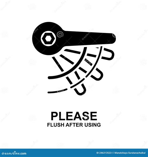 Please Flush After Using Icon Isolated On White Background Stock Vector