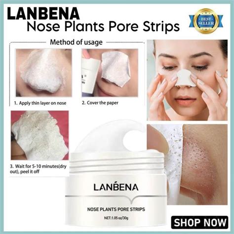 LANBENA Blackhead Remover Nose Face Mask Pore Strip Tearing Black Mask