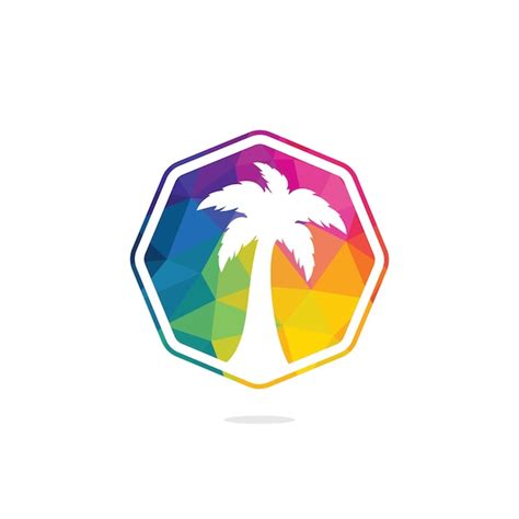 Dise O De Logotipo De Playa Tropical Y Palmeras Vector Premium