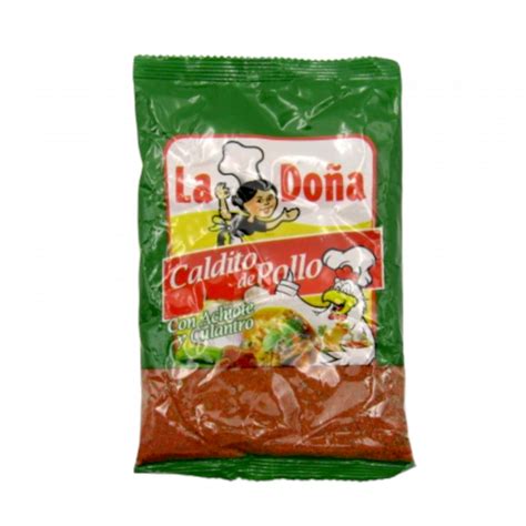 CALDO DE POLLO CON ACHIOTE Y CULANTRO LA DOÑA 175G Iris Panama