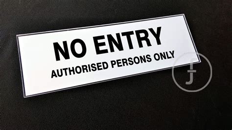 Buy Fingerz No Entry Authorised Persons Only Acrylic Signage Laminated