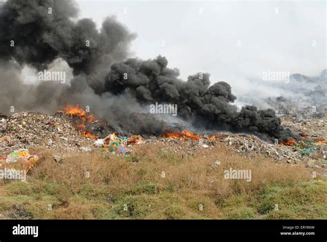 Burning Garbage Landfill Waste Dumping Ground Deonar Bombay
