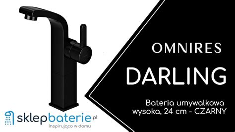 DARLING Bateria Umywalkowa Wysoka 24 Cm Czarna OMNIRES DA5012BL