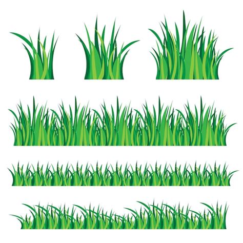 Premium Vector Green Grass Set