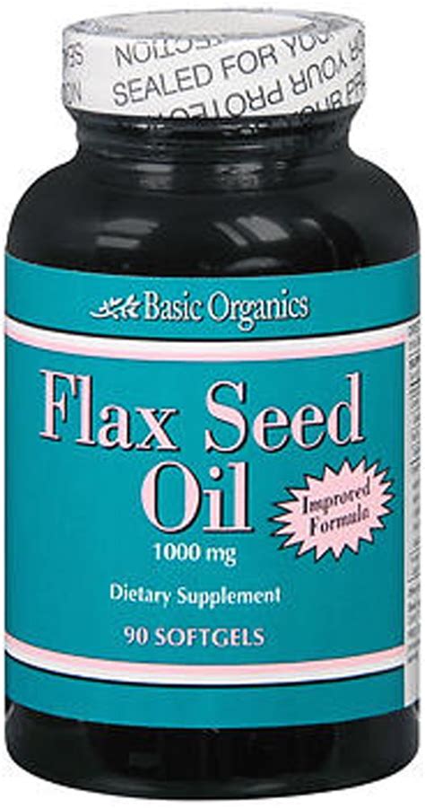 Basic Organics Flax Seed Oil Softgels 90 Count