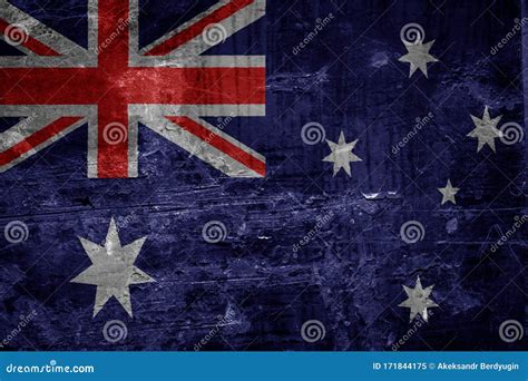 Close Up Old Grunge Vintage Australia National Flag Stock Image Image