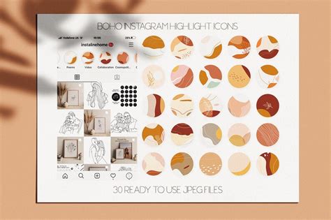 Instagram Highlight Icons Hand Drawn Nude And Beige Story Etsy