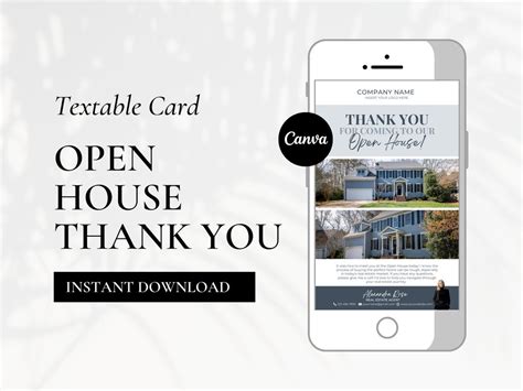 Open House Thank You Text Real Estate Open House Text Message