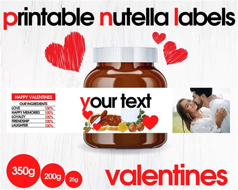 Printable Personalised Birthday Nutella Jar Label Digital File Nutella