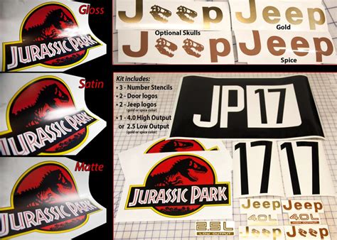 Jurassic Park Jeep Decal Stencil Kit Jp Gear