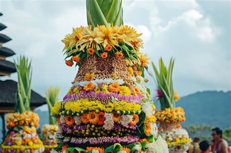 Premium Photo | Canang sari and flowers for Nyepi celebration