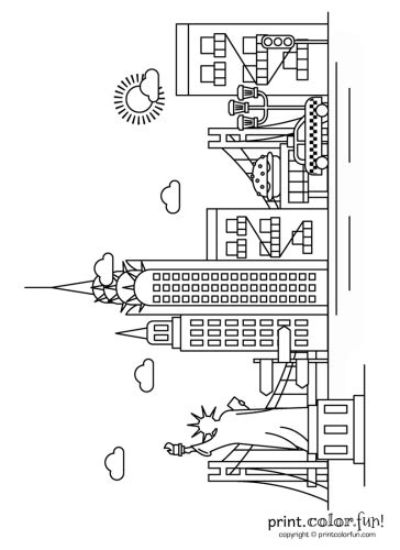 Paysage New York New York Adult Coloring Pages New York Skyline