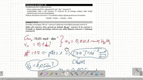 Oblicz pH roztworu który powstał po dodaniu 50 cm 3 roztworu II do