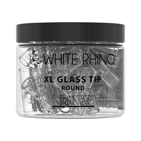 Wholesale White Rhino Xl Round Glass Tip 50ct Display Cannatron