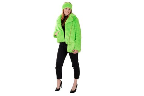 Koop Bontjas Neon Groen Robbies Feestkleding