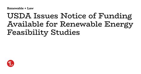 USDA Issues Notice Of Funding Available For Renewable Energy