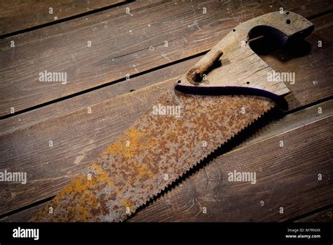 Old Hand Saw Stock Photo Alamy