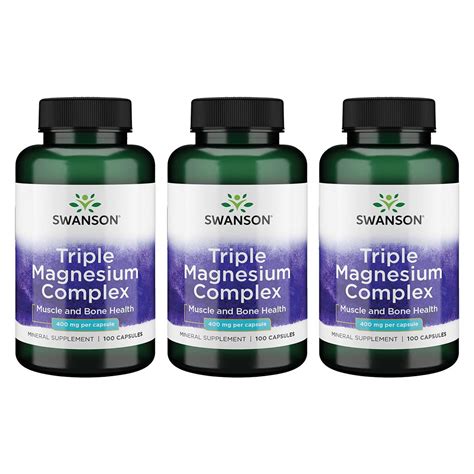 Swanson Triple Magnesium Complex 400 Mg 100 Caps 3 Pack Walmart