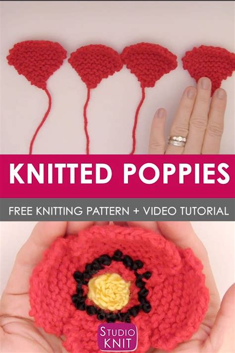 How To Knit A Poppy Flower Video Video Crochet Flower Patterns