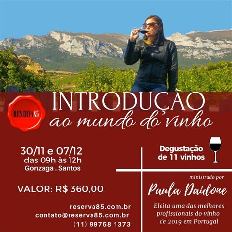 Curso Básico de Vinhos em Santos RESERVA85