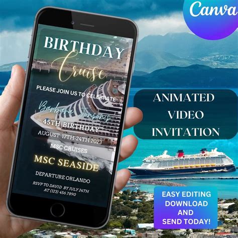 Birthday Cruise Invitation Template Carnival Cruise Animated Video