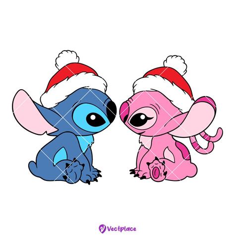 Stitch And Angel Christmas Svg Cut File Cricut Png Vector Lilo