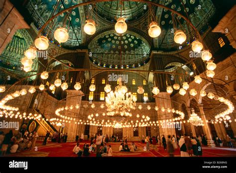 Interior view of Mohamed Ali Mosque, Cairo, Egypt, Africa Stock Photo ...