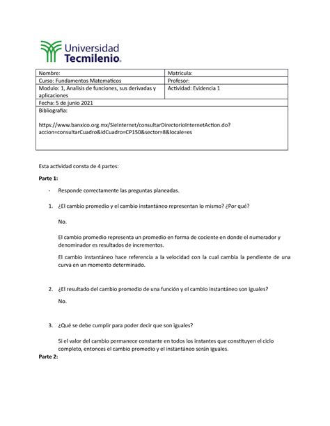 Evidencia Fundamentos Matematicos Valido Nombre Matricula