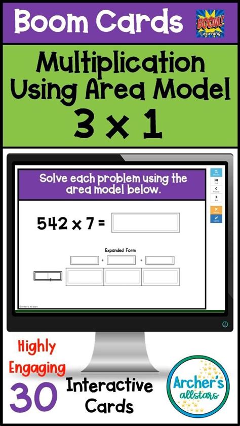 30 Area Model 3 X 1 Multiplication Digital Boom Task Cards Video