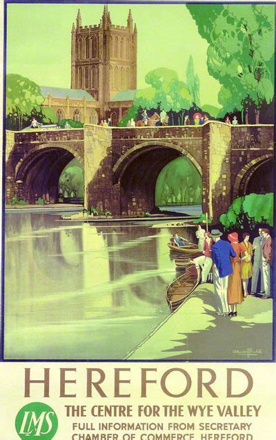 Hereford LMS Travel Posters Vintage Travel Posters Retro Travel Poster