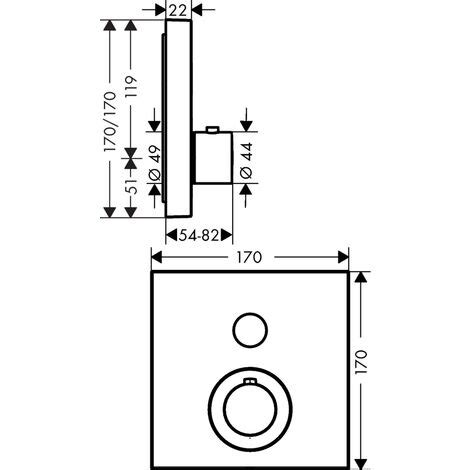 Axor Showerselect Thermostat Unterputz Eckig F R Verbraucher Brushed