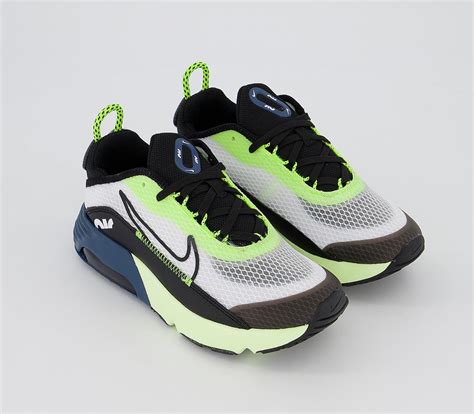 Nike Air Max 2090 Ps Trainers White Black Volt Blue Force Unisex