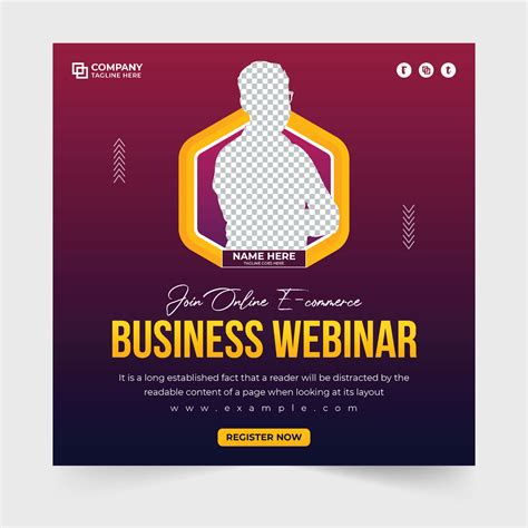 Corporate Webinar And Conference Invitation Template Vector With Red