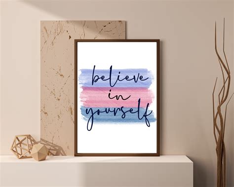 Believe in Yourself Wall Art, Printable Wall Art, Motivational Wall Art, Purple, Navy, Home ...