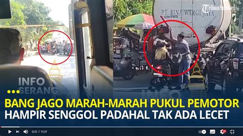 Viral Bang Jago Marah Marah Hingga Pukul Pemotor Dijalan Hampir